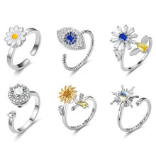Load image into Gallery viewer, Fashion Simple Personality Sweet Daisy Pendant Opening Ring Women Jewelry Gift
