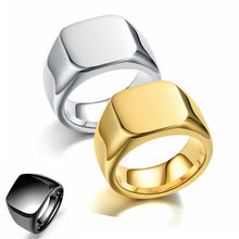 Load image into Gallery viewer, 14mm Black/Silver/Gold Band Stainless Steel Women Men's Engagement Wedding Ring
