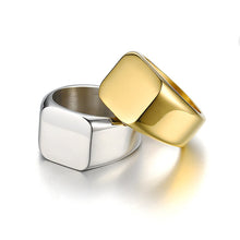 Load image into Gallery viewer, 14mm Black/Silver/Gold Band Stainless Steel Women Men's Engagement Wedding Ring
