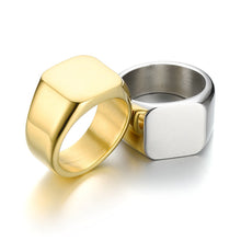 Load image into Gallery viewer, 14mm Black/Silver/Gold Band Stainless Steel Women Men's Engagement Wedding Ring

