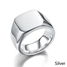 Load image into Gallery viewer, 14mm Black/Silver/Gold Band Stainless Steel Women Men's Engagement Wedding Ring
