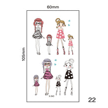 Load image into Gallery viewer, Multicolor Small Fresh Tattoo Stickers Harajuku Style Temporary Body Art Tattoo Waterproof Long Lasting Tattoo Stickers
