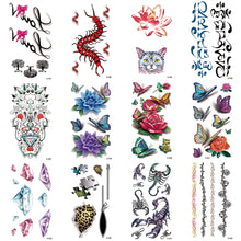 Load image into Gallery viewer, Small Fresh Tattoo Stickers Harajuku Style Multicolor Body Art Tattoo Waterproof Long Lasting Tattoo Stickers
