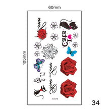 Load image into Gallery viewer, Multicolor Small Fresh Tattoo Stickers Harajuku Style Waterproof Temporary Body Art Tattoo Stickers for Women Men
