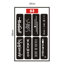 Load image into Gallery viewer, Small Pattern Tattoo Inkjet Hollow Template Self-adhesive Tattoo Template Body Art Tattoo Paste Painting for Women Men
