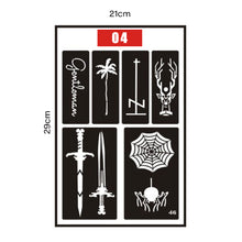Load image into Gallery viewer, Small Pattern Tattoo Inkjet Hollow Template Self-adhesive Tattoo Template Body Art Tattoo Paste Painting for Women Men
