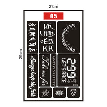 Load image into Gallery viewer, Small Pattern Tattoo Inkjet Hollow Template Self-adhesive Tattoo Template Temporary Body Art Tattoo for Women Men
