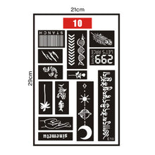 Load image into Gallery viewer, Small Pattern Tattoo Inkjet Hollow Template Self-adhesive Tattoo Template Temporary Body Art Tattoo for Women Men
