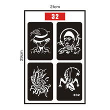 Load image into Gallery viewer, Small Pattern Tattoo Inkjet Hollow Template Self-adhesive Tattoo Template Temporary Body Art Tattoo for Women Men
