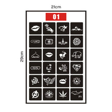 Load image into Gallery viewer, Simple Small Pattern Tattoo Hollow Template Self-adhesive Tattoo Template Temporary Body Art Tattoo Template for Women Men
