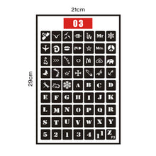 Load image into Gallery viewer, Simple Small Pattern Tattoo Hollow Template Self-adhesive Tattoo Template Temporary Body Art Tattoo Template for Women Men
