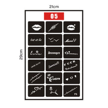 Load image into Gallery viewer, Simple Small Pattern Tattoo Hollow Template Self-adhesive Tattoo Template Temporary Body Art Tattoo Template for Women Men
