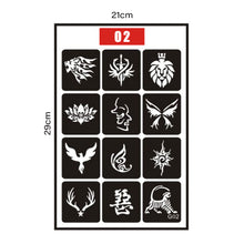 Load image into Gallery viewer, Hollow Adhesive Simple Small Pattern Tattoo Template Stickers Temporary Body Art Tattoo Template for Women Men
