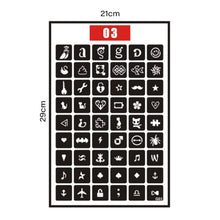 Load image into Gallery viewer, Hollow Adhesive Simple Small Pattern Tattoo Template Stickers Temporary Body Art Tattoo Template for Women Men
