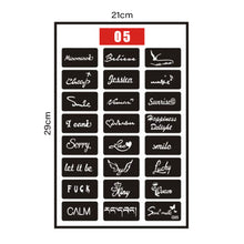 Load image into Gallery viewer, Hollow Adhesive Simple Small Pattern Tattoo Template Stickers Temporary Body Art Tattoo Template for Women Men
