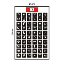 Load image into Gallery viewer, Simple Small Pattern Hollow Adhesive Tattoo Template Stickers Temporary Body Art Tattoo Template for Women Men
