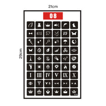 Load image into Gallery viewer, Simple Small Pattern Hollow Adhesive Tattoo Template Stickers Temporary Body Art Tattoo Template for Women Men

