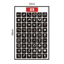 Load image into Gallery viewer, Simple Small Pattern Hollow Adhesive Tattoo Template Stickers Temporary Body Art Tattoo Template for Women Men
