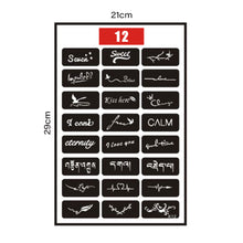 Load image into Gallery viewer, Simple Small Pattern Hollow Adhesive Tattoo Template Stickers Temporary Body Art Tattoo Template for Women Men
