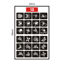 Load image into Gallery viewer, Simple Small Pattern Hollow Adhesive Tattoo Template Stickers Temporary Body Art Tattoo Template for Women Men
