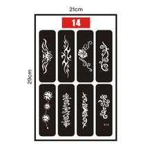 Load image into Gallery viewer, Simple Small Pattern Hollow Adhesive Tattoo Template Stickers Temporary Body Art Tattoo Template for Women Men
