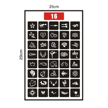 Load image into Gallery viewer, Simple Small Pattern Hollow Adhesive Tattoo Template Stickers Temporary Body Art Tattoo Template for Women Men
