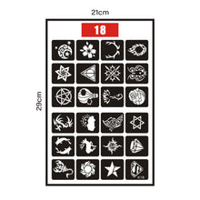 Load image into Gallery viewer, Simple Small Pattern Hollow Adhesive Tattoo Template Stickers Temporary Body Art Tattoo Template for Women Men
