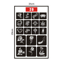 Load image into Gallery viewer, Simple Small Pattern Hollow Adhesive Tattoo Template Stickers Temporary Body Art Tattoo Template for Women Men
