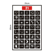 Load image into Gallery viewer, Simple Small Pattern Hollow Adhesive Tattoo Template Stickers Temporary Body Art Tattoo Template for Women Men

