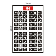 Load image into Gallery viewer, Small Pattern Hollow Adhesive Tattoo Inkjet Template Stickers Simple Temporary Body Art Tattoo Template
