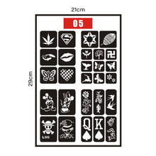Load image into Gallery viewer, Small Pattern Hollow Adhesive Tattoo Inkjet Template Stickers Simple Temporary Body Art Tattoo Template
