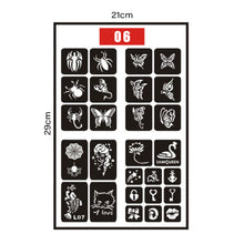 Load image into Gallery viewer, Small Pattern Hollow Adhesive Tattoo Inkjet Template Stickers Simple Temporary Body Art Tattoo Template
