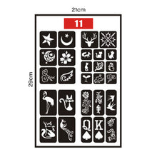 Load image into Gallery viewer, Small Pattern Hollow Adhesive Tattoo Inkjet Template Stickers Simple Temporary Body Art Tattoo Template
