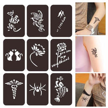 Load image into Gallery viewer, Simple Small Pattern Hollow Adhesive Tattoo Inkjet Template Stickers Temporary Body Art Tattoo Template for Women Men
