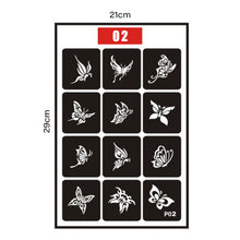 Load image into Gallery viewer, Simple Small Pattern Hollow Adhesive Tattoo Inkjet Template Stickers Temporary Body Art Tattoo Template for Women Men
