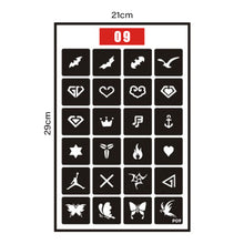 Load image into Gallery viewer, Simple Small Pattern Hollow Adhesive Tattoo Inkjet Template Stickers Temporary Body Art Tattoo Template for Women Men
