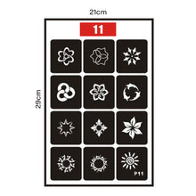 Load image into Gallery viewer, Simple Small Pattern Hollow Adhesive Tattoo Inkjet Template Stickers Temporary Body Art Tattoo Template for Women Men
