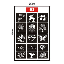 Load image into Gallery viewer, Hollow Adhesive Simple Small Pattern Tattoo Inkjet Template Temporary Body Art Tattoo Template for Women Men
