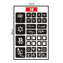 Load image into Gallery viewer, Hollow Adhesive Simple Small Pattern Tattoo Inkjet Template Temporary Body Art Tattoo Template for Women Men
