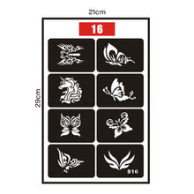 Load image into Gallery viewer, Hollow Adhesive Simple Small Pattern Tattoo Inkjet Template Temporary Body Art Tattoo Template for Women Men

