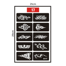 Load image into Gallery viewer, Hollow Adhesive Simple Small Pattern Tattoo Inkjet Template Temporary Body Art Tattoo Template for Women Men
