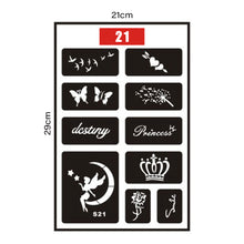 Load image into Gallery viewer, Hollow Adhesive Simple Small Pattern Tattoo Inkjet Template Temporary Body Art Tattoo Template for Women Men
