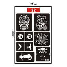 Load image into Gallery viewer, Hollow Adhesive Simple Small Pattern Tattoo Inkjet Template Temporary Body Art Tattoo Template for Women Men
