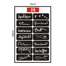 Load image into Gallery viewer, Hollow Adhesive Simple Small Pattern Tattoo Inkjet Template Temporary Body Art Tattoo Template for Women Men
