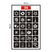 Load image into Gallery viewer, Hollow Adhesive Simple Small Pattern Tattoo Inkjet Template Temporary Body Art Tattoo Template for Women Men
