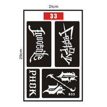 Load image into Gallery viewer, Hollow Adhesive Simple Small Pattern Tattoo Inkjet Template Temporary Body Art Tattoo Template for Women Men

