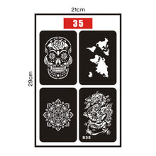 Load image into Gallery viewer, Hollow Adhesive Simple Small Pattern Tattoo Inkjet Template Temporary Body Art Tattoo Template for Women Men
