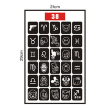 Load image into Gallery viewer, Hollow Adhesive Simple Small Pattern Tattoo Inkjet Template Temporary Body Art Tattoo Template for Women Men
