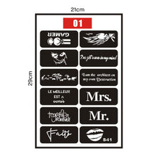 Load image into Gallery viewer, Hollow Adhesive Small Pattern Tattoo Inkjet Template Decal Temporary Body Art Tattoo Template Sticker for Women Men
