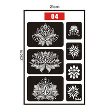 Load image into Gallery viewer, Hollow Adhesive Small Pattern Tattoo Inkjet Template Decal Temporary Body Art Tattoo Template Sticker for Women Men
